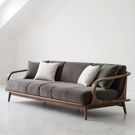 Диван черный орех, 240*85*80 см, итальянский стиль, ткань, не раскладной