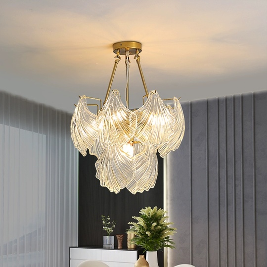 Люстра подвесная, медь, стекло, GUNEL 80*38, металл, Е14.