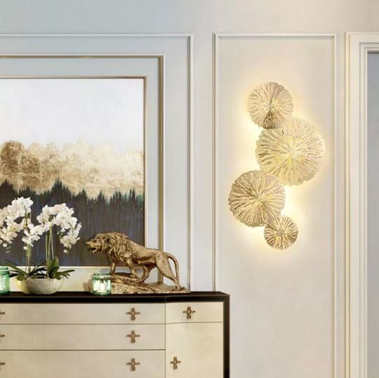 Настенный светильник из металла золотой Nordic Gols, 55*35 см, светодиодный, 7w,