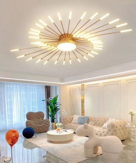 Люстра золотая Alventra, металл, 105*7 см, светодиодная, LED