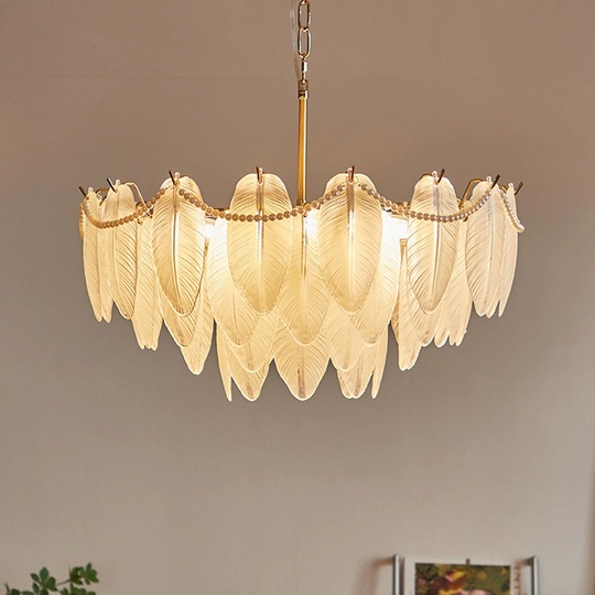 Люстра подвесная EZEL 50*30 золото, стекло, металл, Е14.