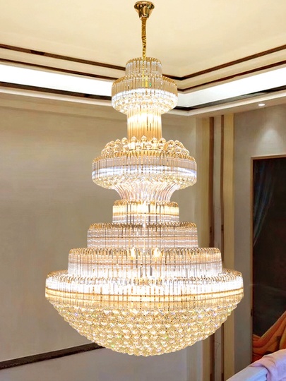 Люстра подвесная, золото, хрусталь, BIMBO 100*150 металл, E14.