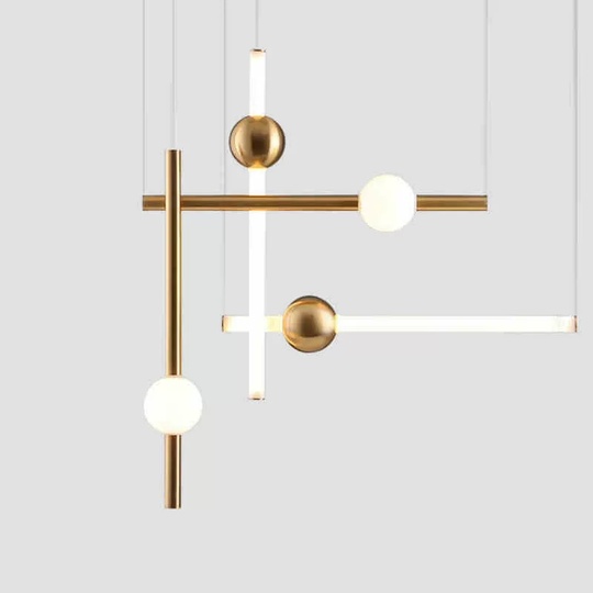 Люстра золотая Elyxi, металл, 120*60 см, светодиодная, LED