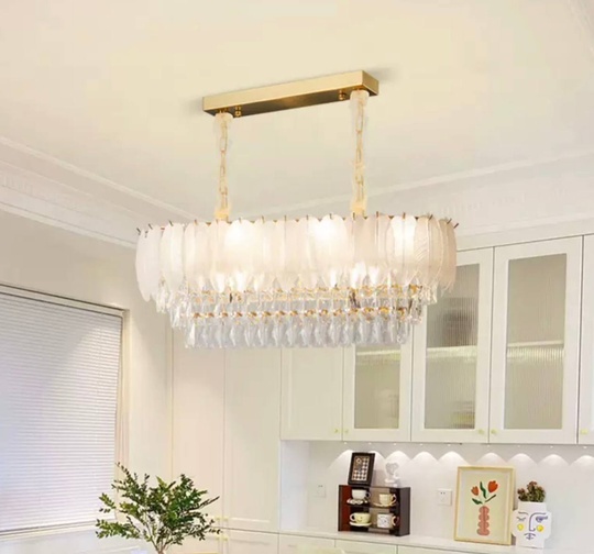 Люстра подвесная BEYAZ 80*35 белый, золото, стекло, металл, Е14.