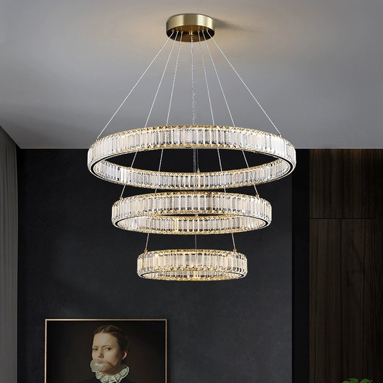 Люстра подвесная CALISKAN 40*150 золотой, хрусталь, металл, LED.