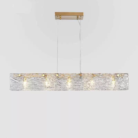 Люстра медная Aleron, металл, стекло с водяным узором, 100*15 см, G9