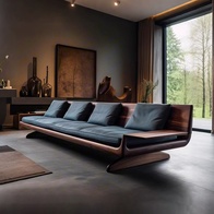 Прямой диван Ward темный орех, ткань, 240*80*75 см