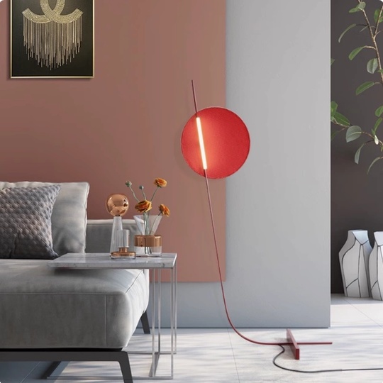 Торшер красный Aerintix, 77*150 см, LED, металл, 15 Вт