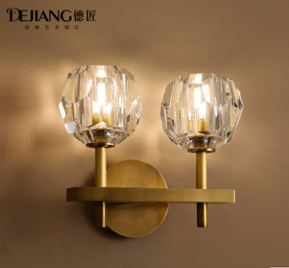 Дизайнерские светильники e14 12*26 см, led, медь, хрусталь, настенный, китай