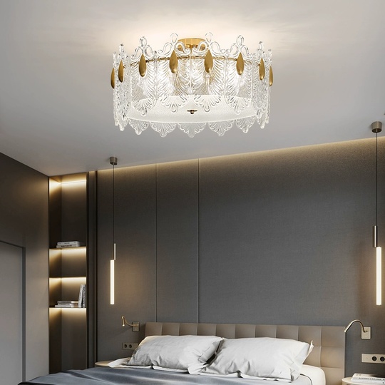 Люстра подвесная, медный, стекло, FRIENDSHIP 50*23, металл, E14.