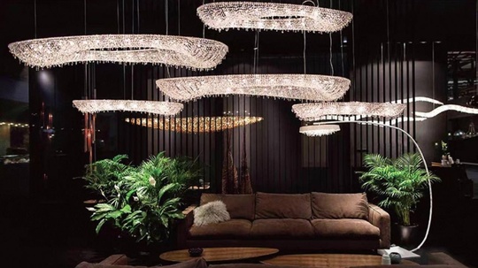 Люстра подвесная, серебро, хрусталь, ZOE 120*52*20 металл, G9.