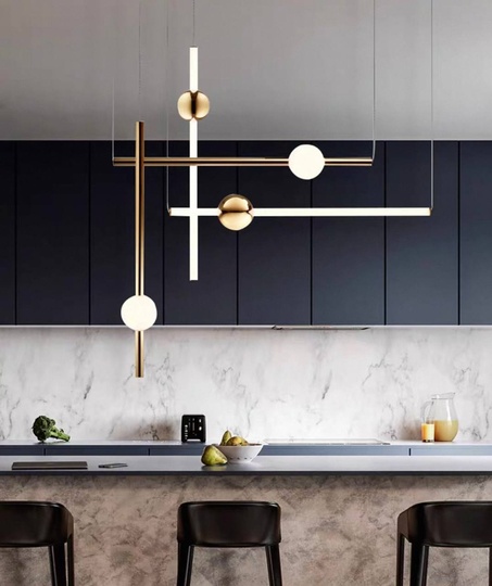 Люстра золотая Elyxi, металл, 120*60 см, светодиодная, LED