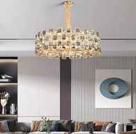 Люстра подвесная, золото, хрусталь, SKY 50*22 металл, E14.