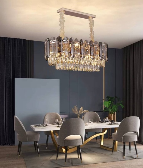 Люстра подвесная BERNA 80*30 дымчатый, стекло, металл, Е14.