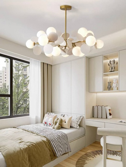 Люстра подвесная, золотисто-песочный, ПММА, CHUCK 67*27, металл, G9