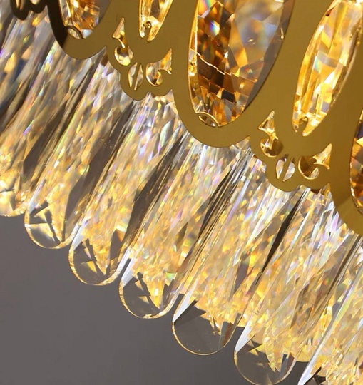 Люстра подвесная, золото, кристалл, DAMIAN 100*23 металл, E14.