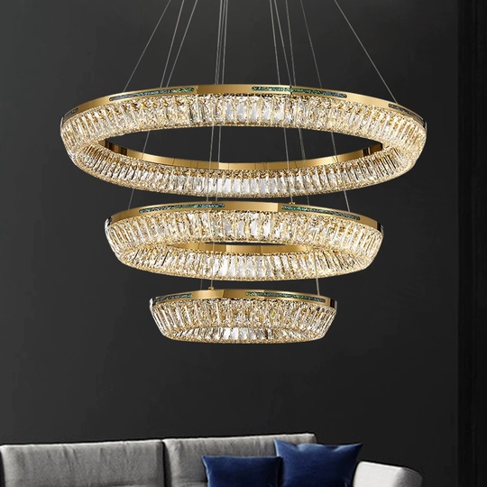 Люстра подвесная CANAN 80*180 золотой, хрусталь, металл, LED.