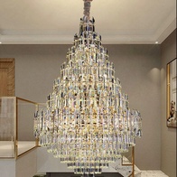 Люстра подвесная, золото, кристалл, QANTA 150*220 металл, E14.