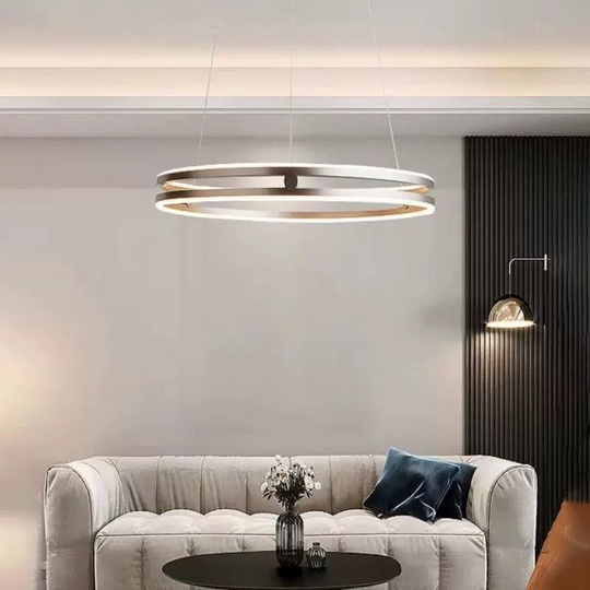 Светильник подвесной медый Aeloria, металл, трос 120 см, 60*7.5 см, LED