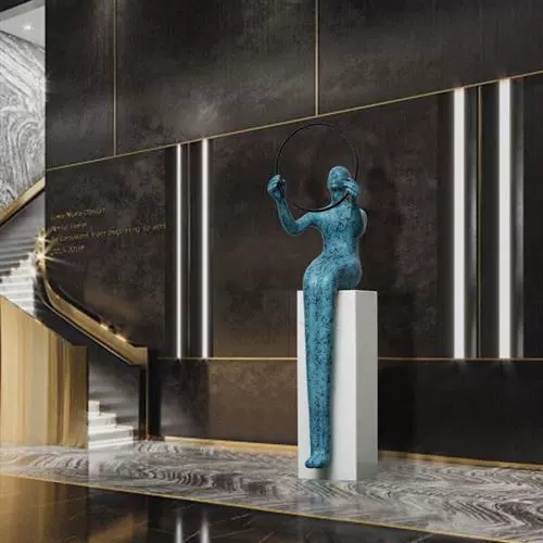 Торшер голубой Nordic Humanoid, 55*200 см, LED, стекловолокно, 20 Вт