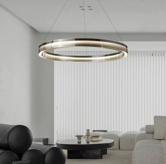 Люстра подвесная, черный, ПММА, ELIJAH 80*150, металл, LED