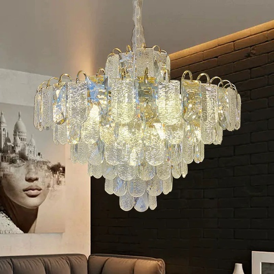 Люстра подвесная, золото, хрусталь, THOMAS 100*72 металл, E14.