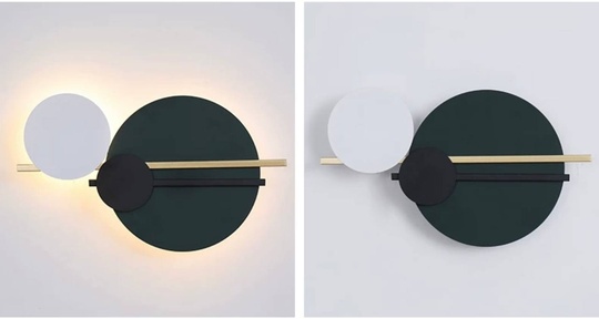 Настенный светильник, Бра MAXIMILIAN 38*22.5, зеленый, белый, черный, медный, металл, LED.