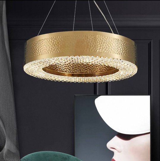 Светильник подвесной золотой Elquinox, металл, трос 65 см, 100*13 см, Е14