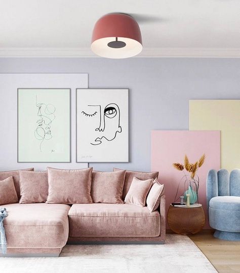 Потолочный светильник красный Avalore, металл, 41.8*25 см, светодиодная, LED