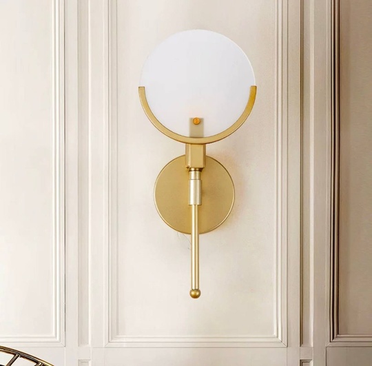 Настенный светильник, Бра MATT 13*32, медь, мрамор, металл, Е14.