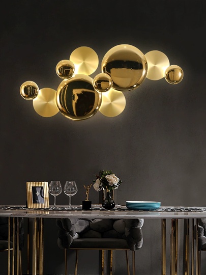 Настенный светильник ELLIOT, Бра 56*72, золотой, металл, G9.