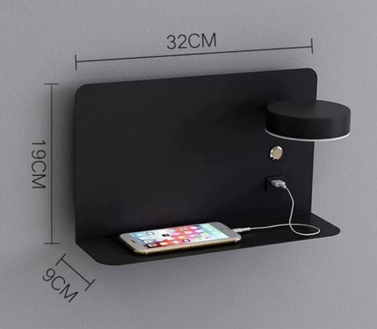 Настенный светильник, БРА COSKUN 19*32, черный, металл, LED.