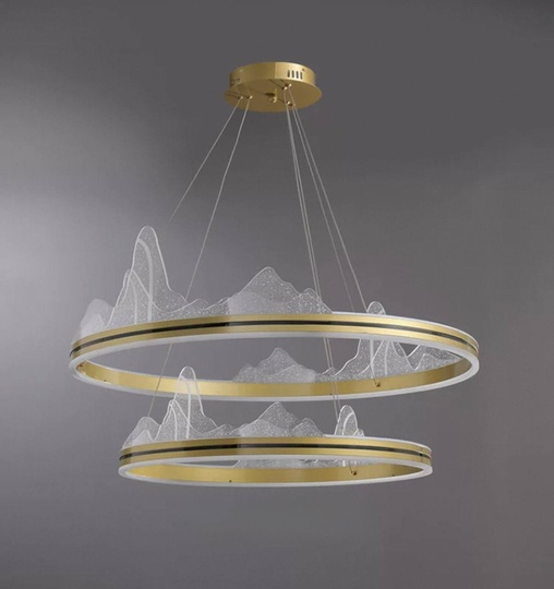 Люстра подвесная, медь, ПММА, ABBAS GOLD 60*80, металл, LED