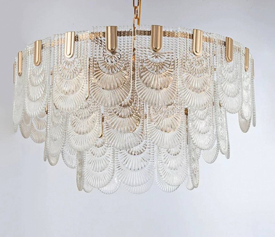 Люстра подвесная, медь, стекло, DOGU 80*50, металл, Е14.