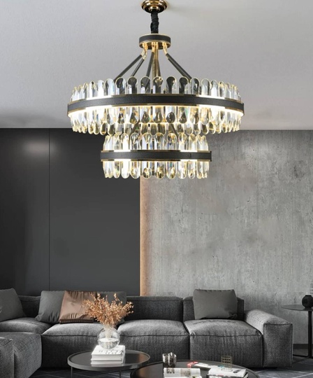 Люстра подвесная BIHTER 80*45 золото, кристалл, металл, LED.