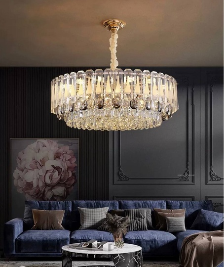 Люстра подвесная ASKARSU 60*25 золото, стекло, металл, Е14.