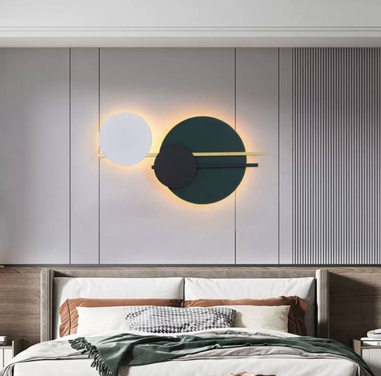 Настенный светильник, Бра MAXIMILIAN 38*22.5, зеленый, белый, черный, медный, металл, LED.