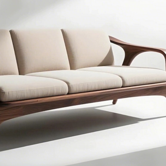 Прямой диван Deborah темный орех, ткань, 220*85*80 см