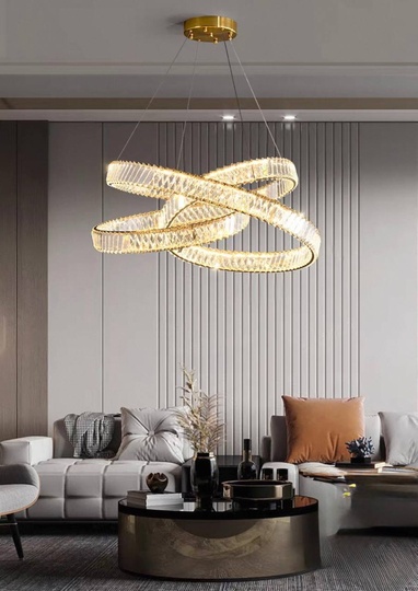 Люстра подвесная, бронза, хрусталь, RALPH 80*30 металл, LED.