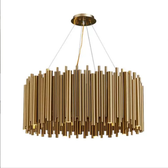 Люстра подвесная, бронза, металл, UNA 60*35, металл, G9.