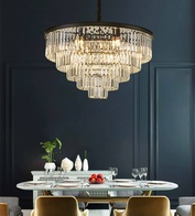 Люстра подвесная, черный, стекло, AYBAN 80*42, металл, E14.