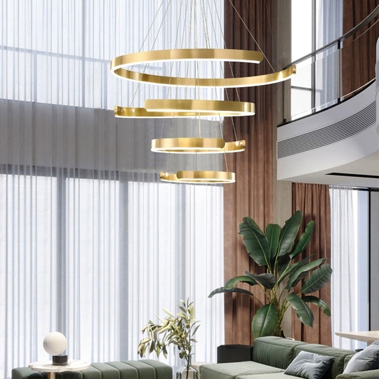 Люстра подвесная, медь, ПММА, PIPER 40*60*80*100 металл, LED.