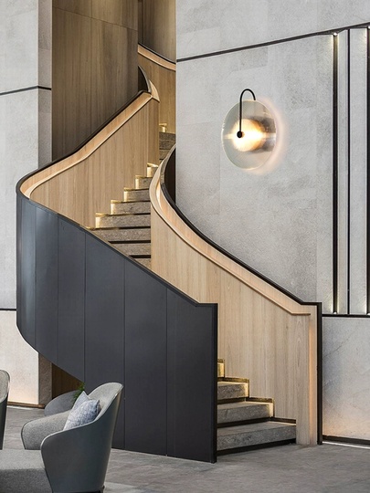 Настенный светильник черный ASH, Бра, 25*30, металл, LED.