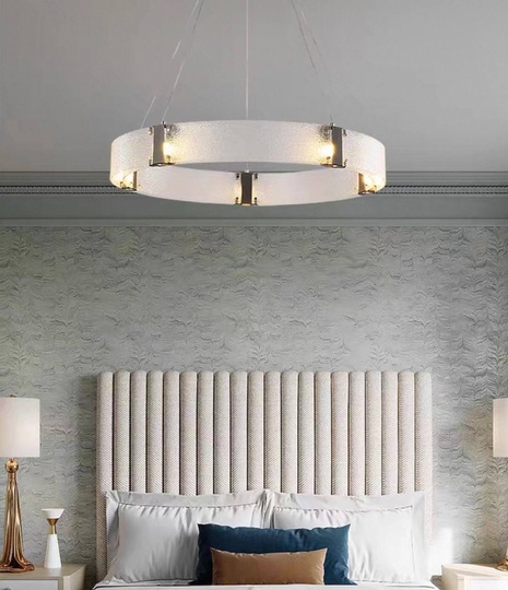 Люстра подвесная, черный, стекло, CHAIM BLACK 100*10, металл, LED