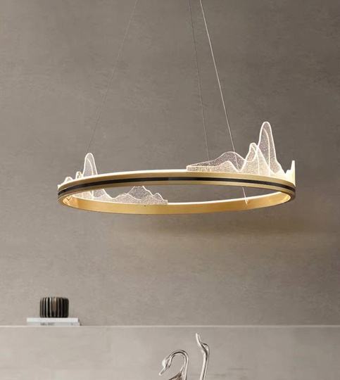 Люстра подвесная, медь, ПММА, CHAD 100*20, металл, LED