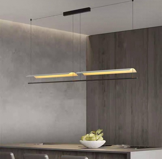 Люстра черная, белая Avelor, металл, 198*13 см, светодиодная, LED