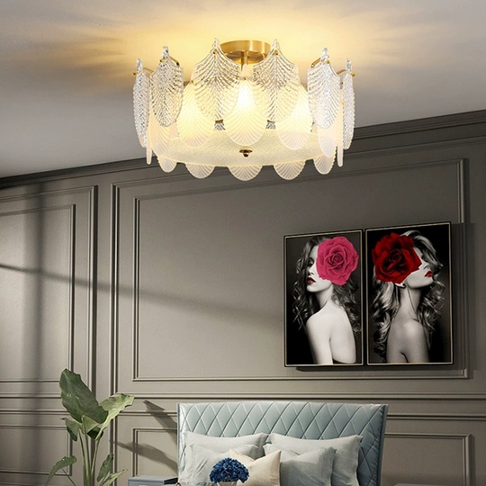 Люстра подвесная, медный, стекло, TUCKER 60*18 металл, E14.