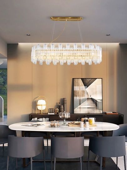 Люстра подвесная ERBIL 80*25 золото, стекло, металл, Е14.