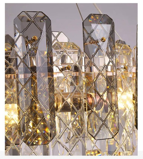 Люстра подвесная AKCICEK 50*22 дымчатый, стекло, металл, Е14.