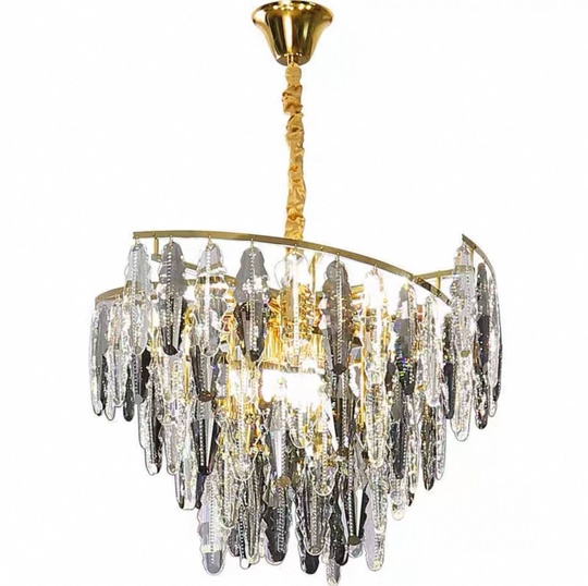 Люстра подвесная, золото, хрусталь, HARISH 80*50 металл, E14.